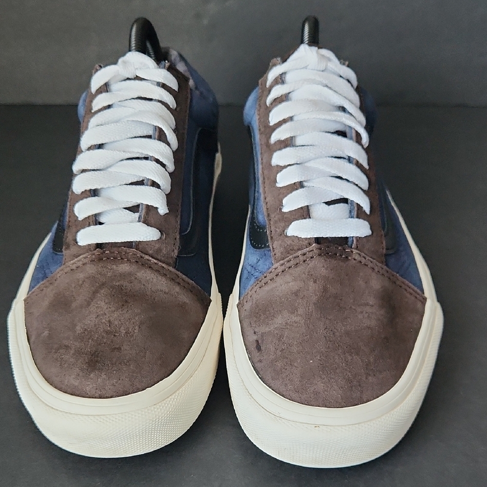 Vans Old Skool Pig Suede Navy Browm Womens 9 Mens 7.5 Unisex - Picture 2 of 8